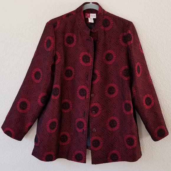 JM Petite Collection red and black jacket size 14p - Picture 1 of 6
